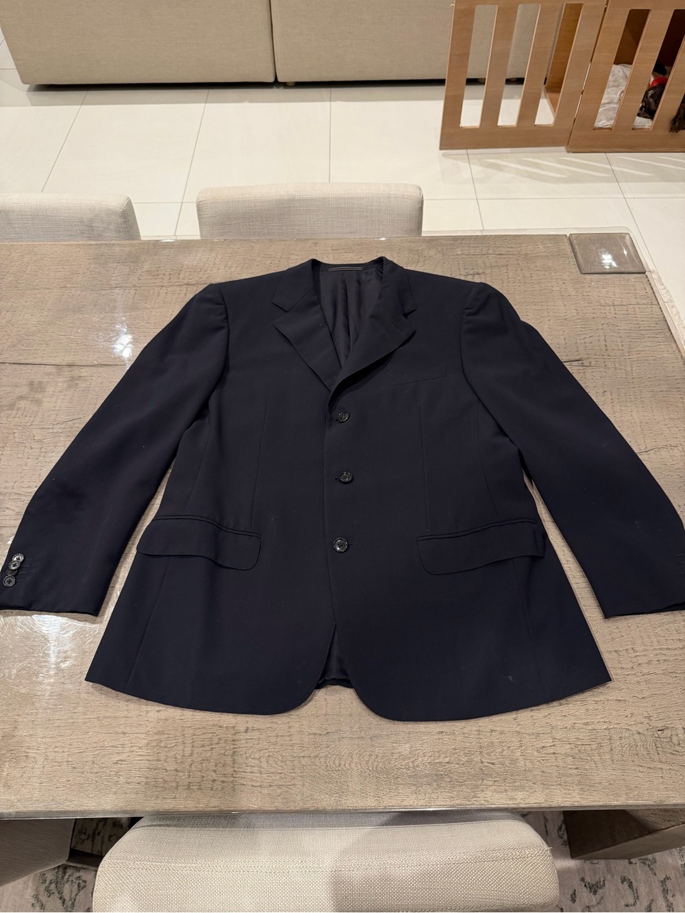 Loewe Navy Single-Breasted Blazer